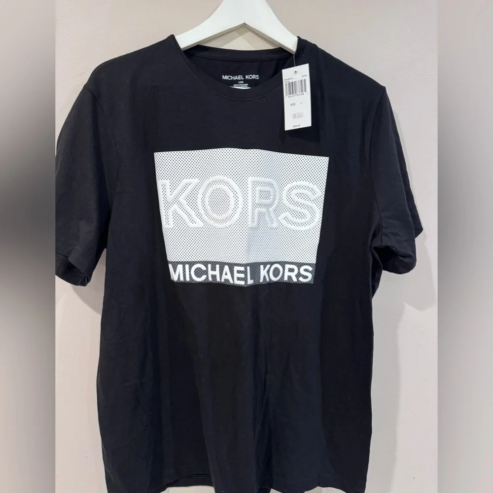 Michael Kors Black Tee with White Logo - Picture 2 of 3